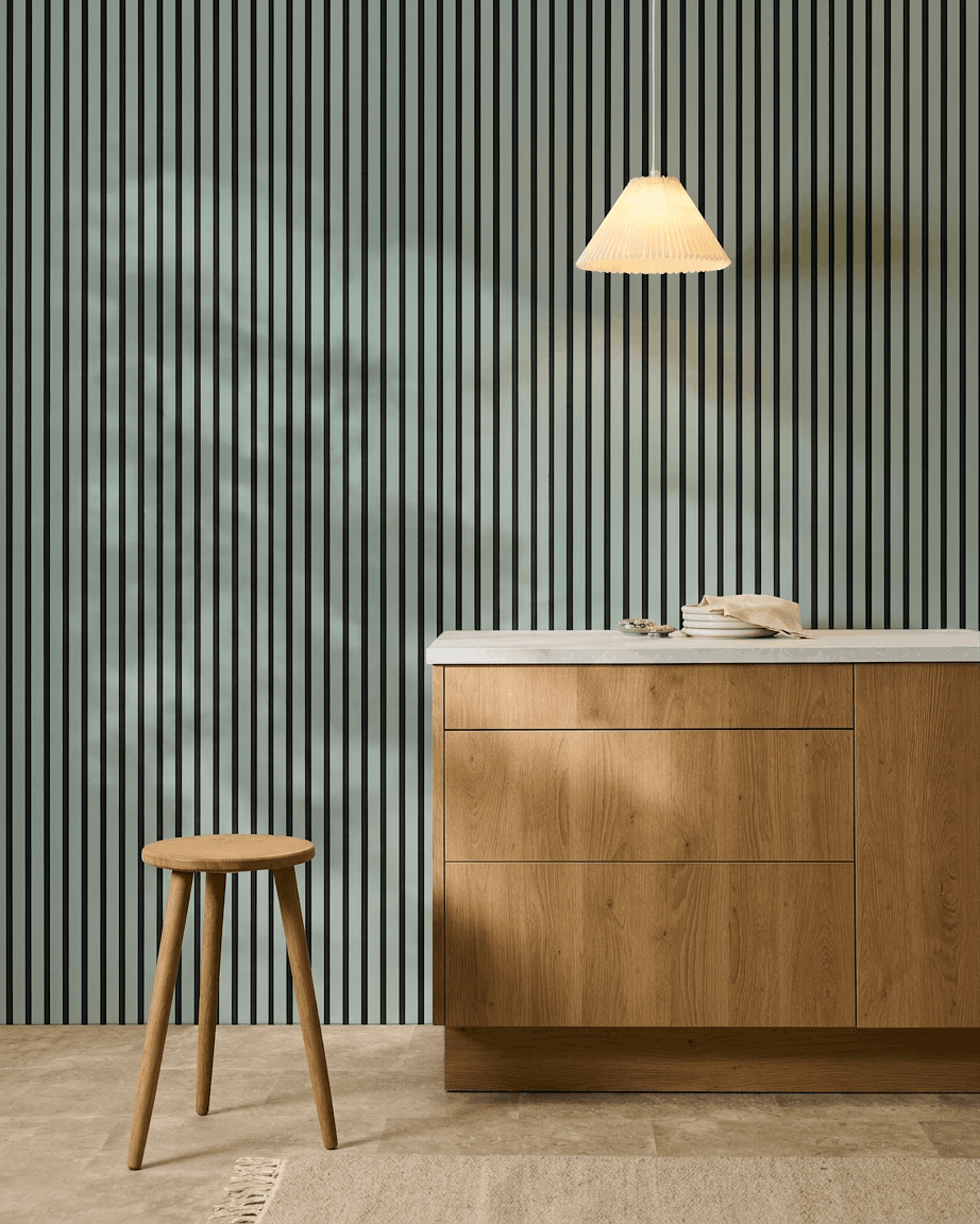 Akupanel | Acoustic Panel / Colored, Cloud, Black Felt, 240 x 60 cm